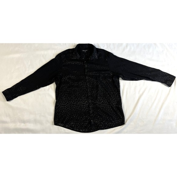 INC.  Men's Black Button Silky Shirt SIZE XXL NEW - Picture 2 of 16